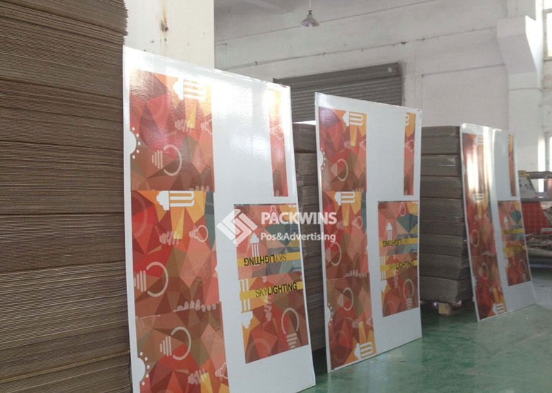 Check Out Counter Corrugated Counter Display For Led Lamps