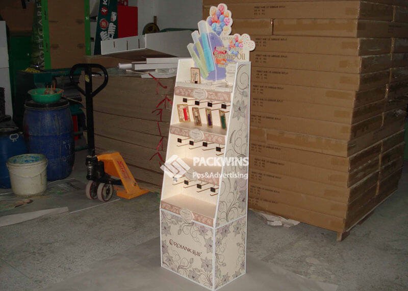Cosmetics-Corrugated-Floor-Displays-With-Shelves-And-Hangers-3