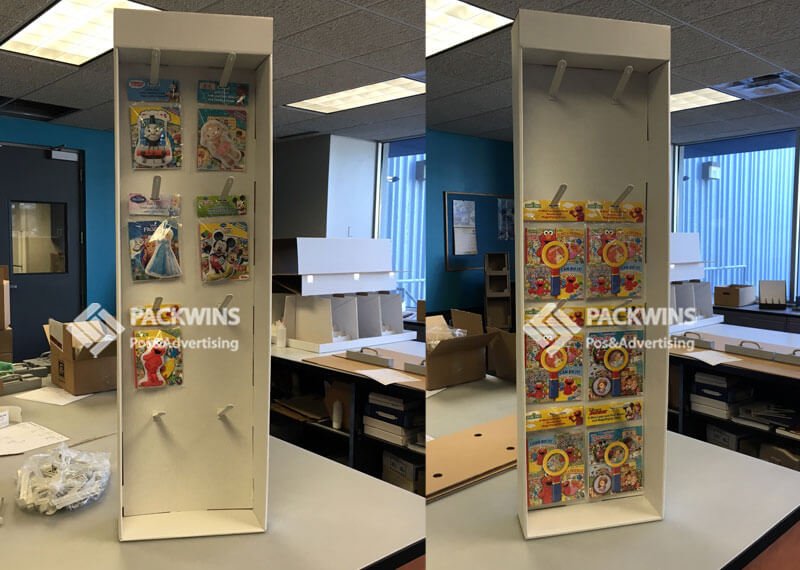 Examples of different POP displays: an endcap, a PDQ, and a counter display