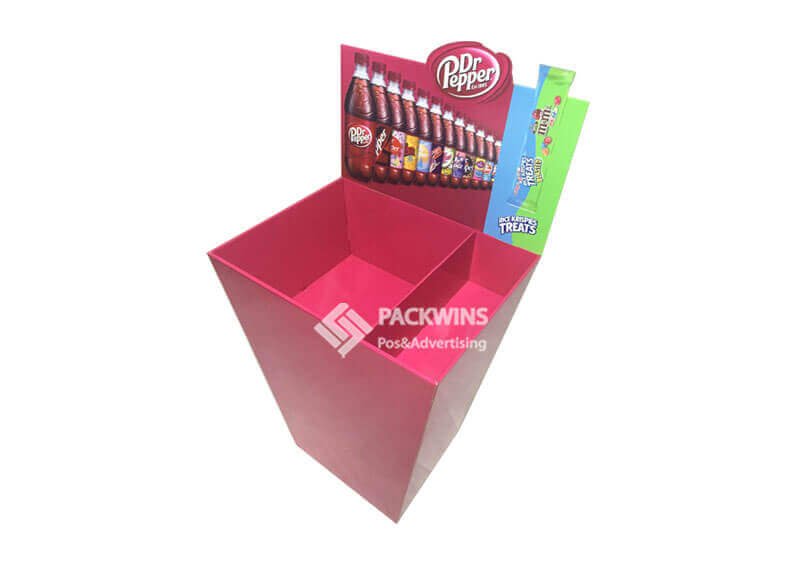 A dump bin that fits perfectly within retail aisle guidelines