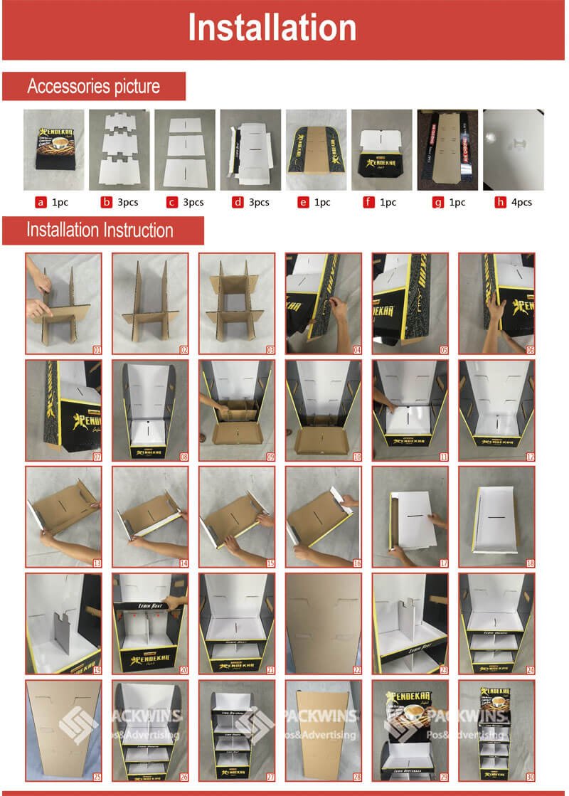 Simple Structure Coffee Cardboard Retail Display Stands