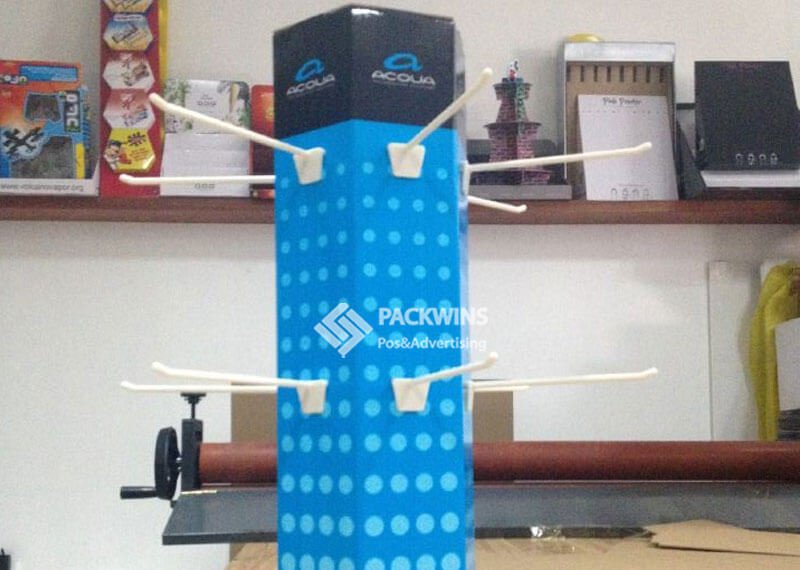 Spin Corrugate Display Stand with Hooks for Phone Accessories
