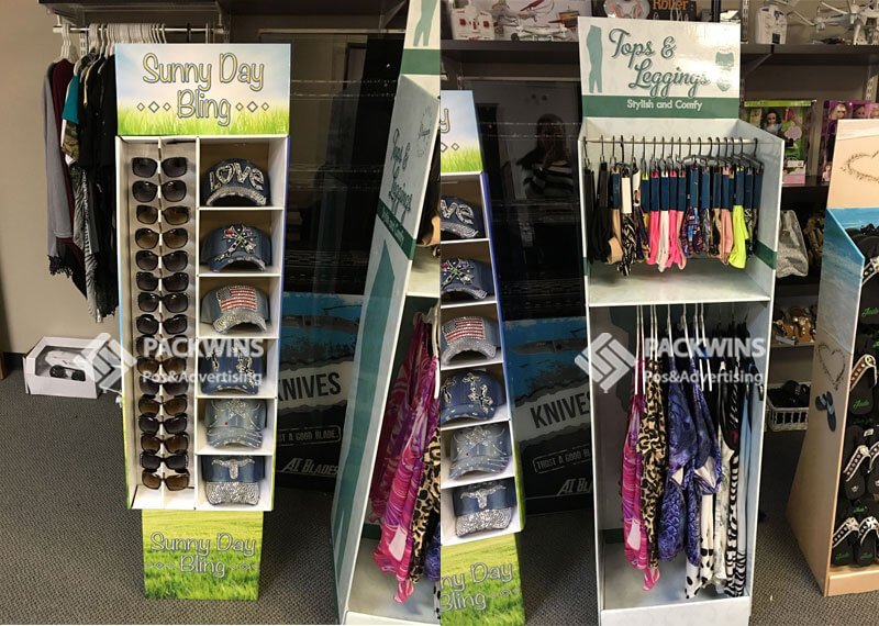 Summer Series Products Corrugated Pegboard Shoe Display
