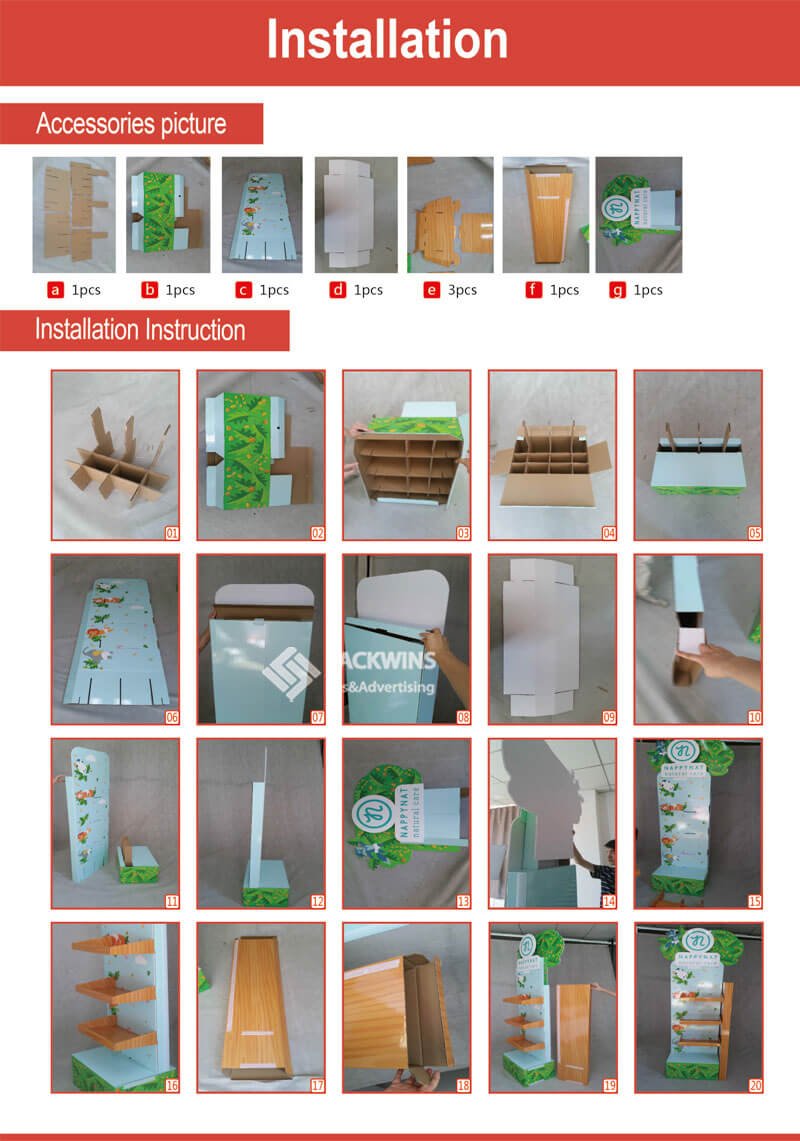 Unique Shaped Pop Floor Display Designed For Baby Diapers