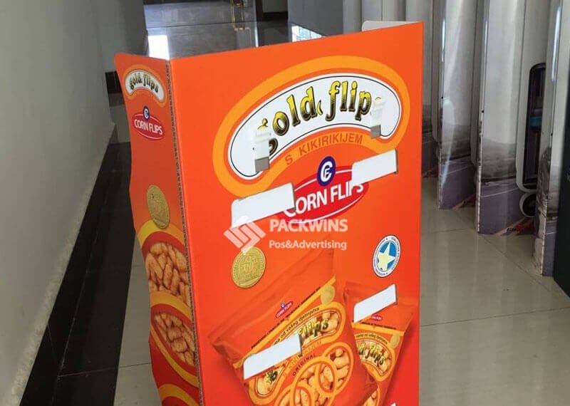 Gold-Corn-Flips-Point-Of-Purchase-Corrugate-Retail-Endcap-1
