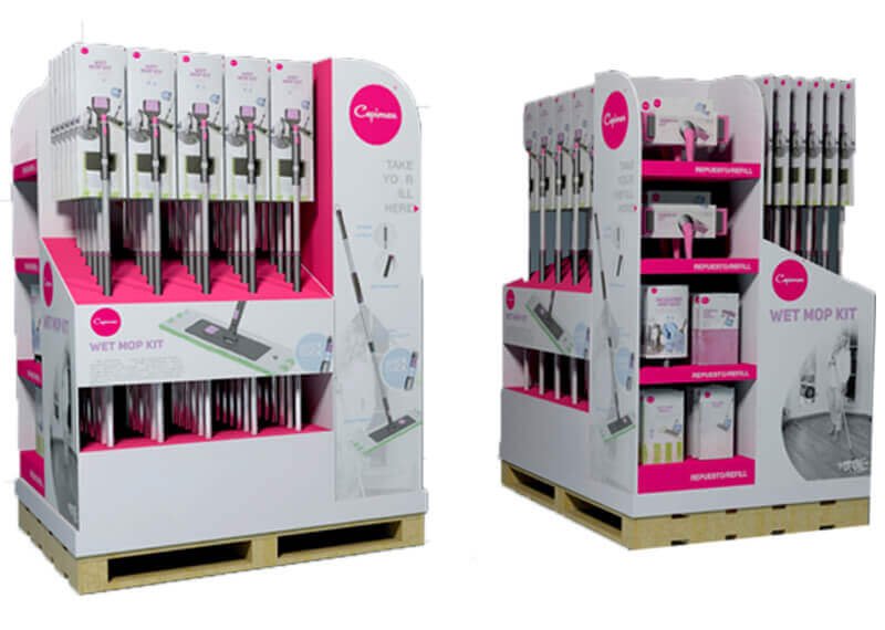 A perfectly palletized retail display ready for shipment