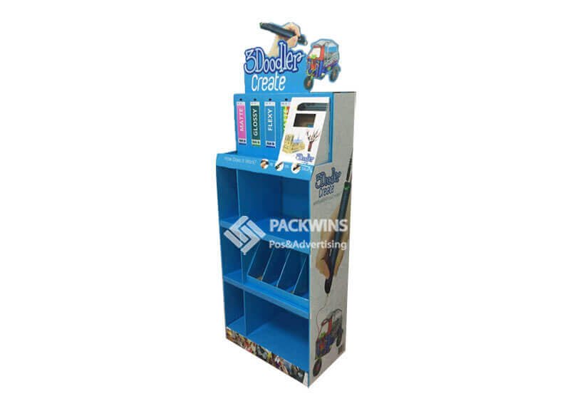 Beauty product packaging matched with custom branded cardboard POP display