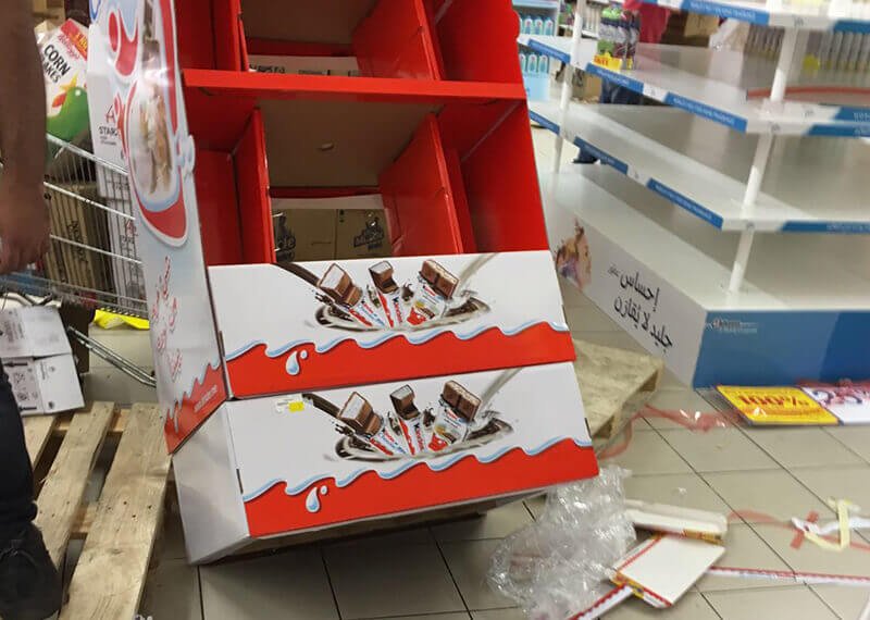 Challenges of FSDU Displays A damaged FSDU in a retail store