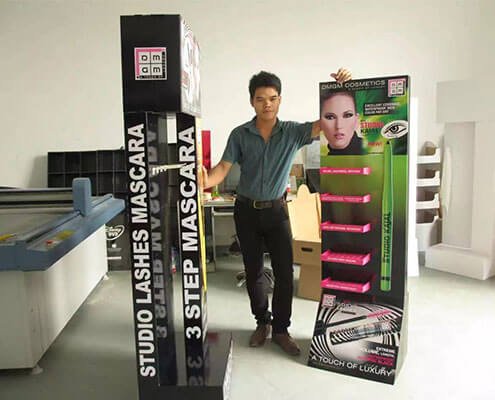 Future Trends in In-Aisle Displays A futuristic in-aisle display with digital elements