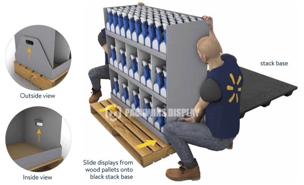 Side Support Slots For Half Pallet Displays Only