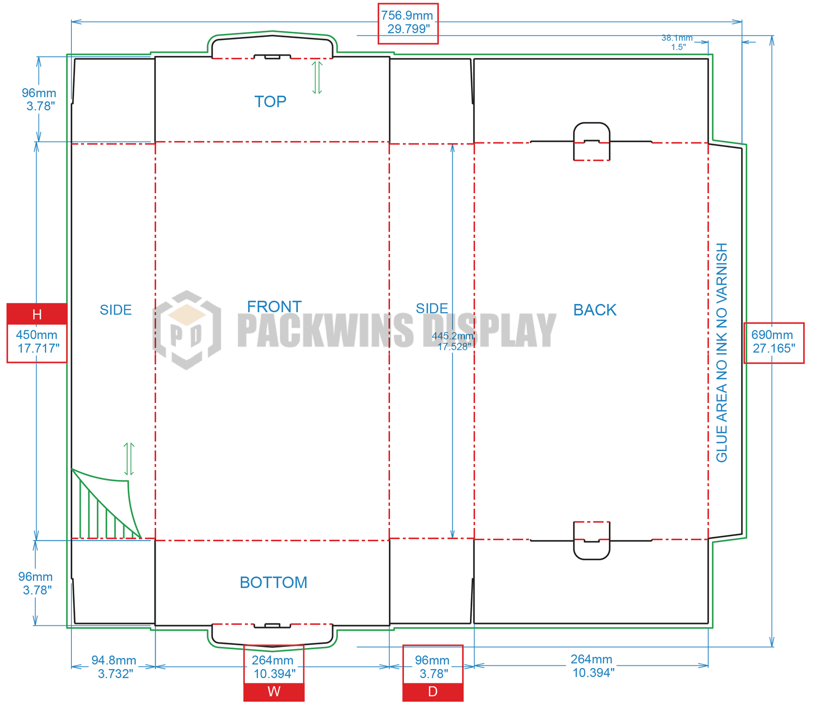 How to Measure Box Dimensions A diagram showing how to measure the length, width, and depth of a cardboard box from the inside.