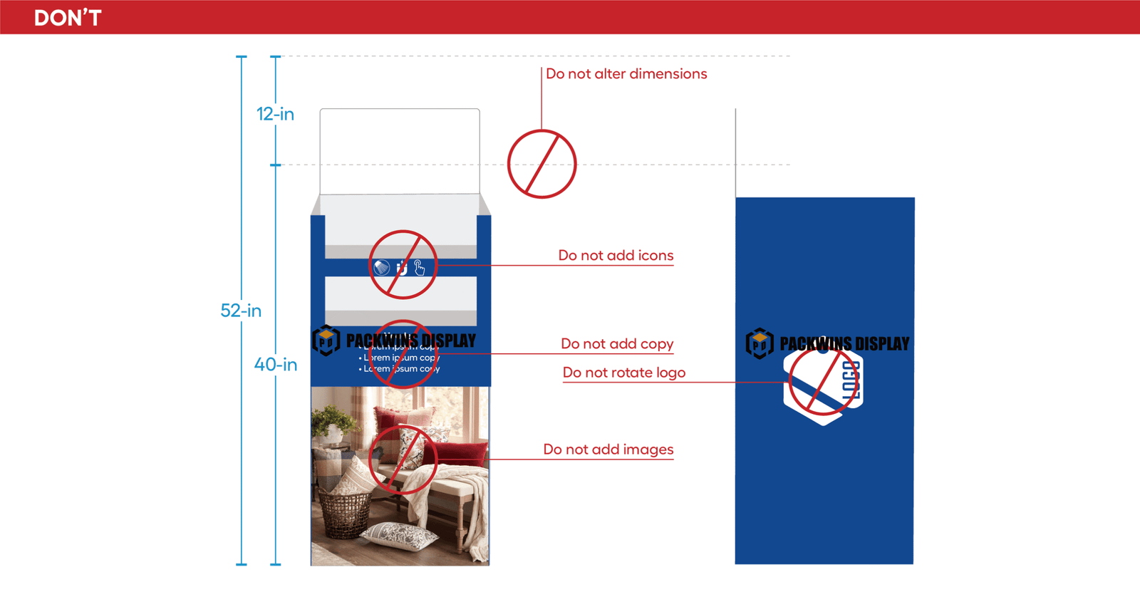 Display Do's and Don'ts A checklist with green checkmarks for