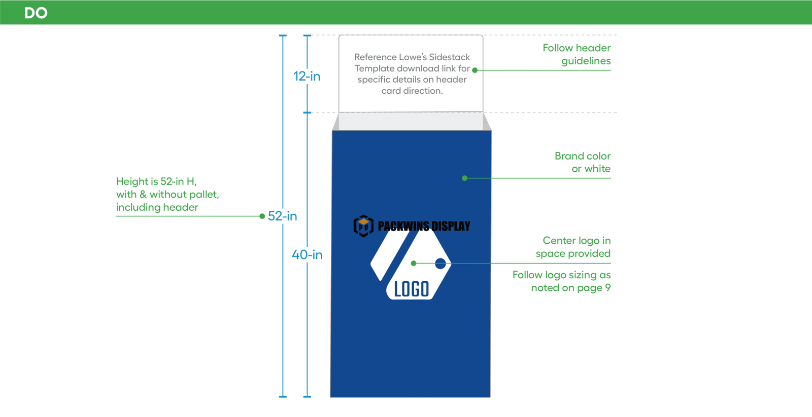 Display Do's and Don'ts A checklist with green checkmarks for