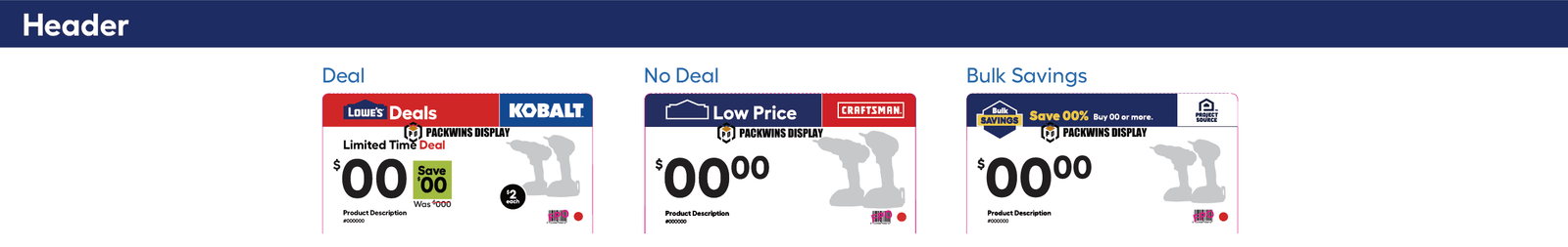 Lowe's Deals Header A header with a bright yellow background and the 'Lowe's Deals' logo.