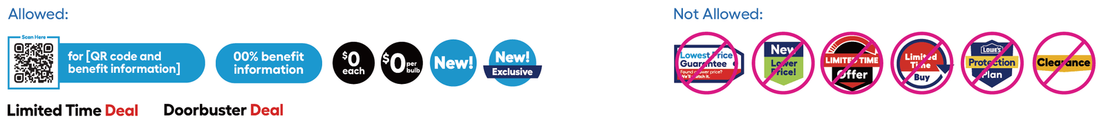 Low Price and Bulk Savings Headers A header with a red 'Low Price' graphic and another with a 'Bulk Savings' message.