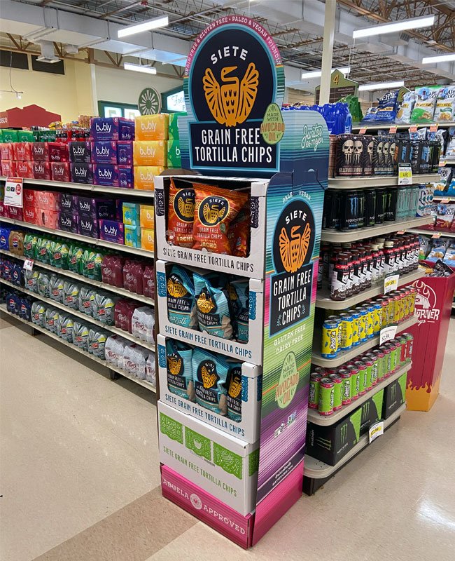 What Are In-Aisle Displays A branded in-aisle display for snacks