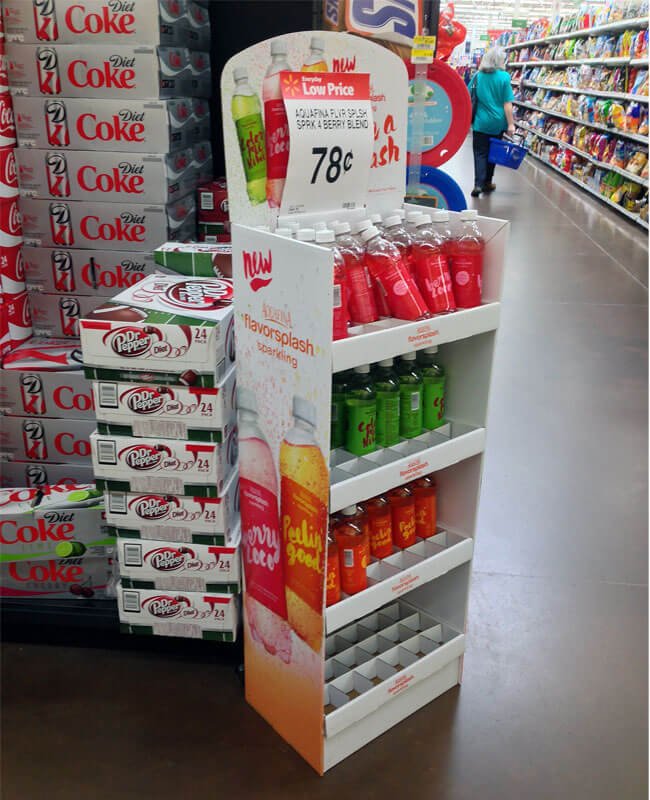 Custom beverage display showing sales impact Custom beverage cardboard display impact
