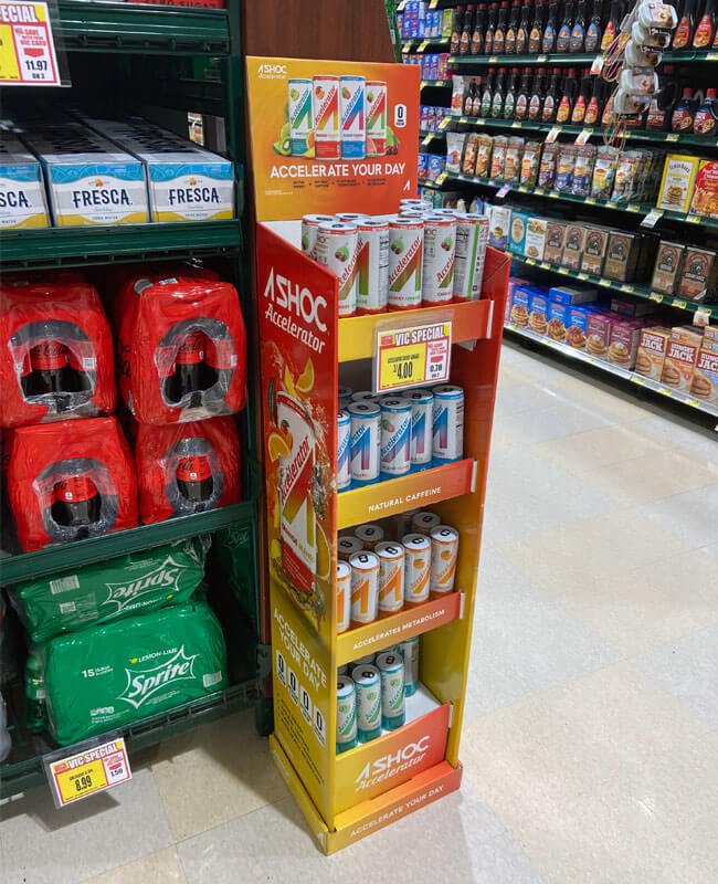 FSDU Placement in Store FSDU placed at a retail end cap