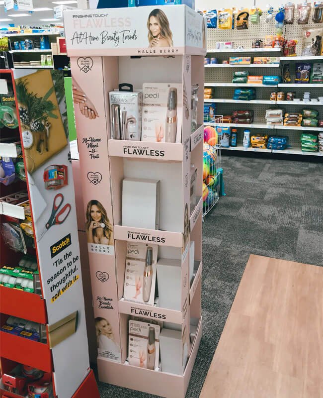 In-Aisle Displays Solving Retail Problems An in-aisle display solving the problem of low visibility