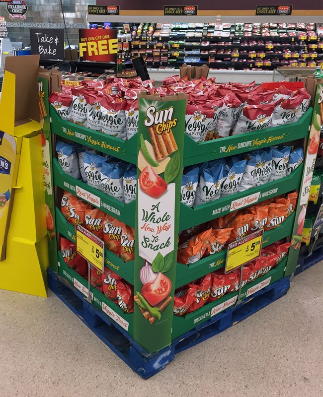 Designing Displays for Major Retailers A pallet display designed for a warehouse club store