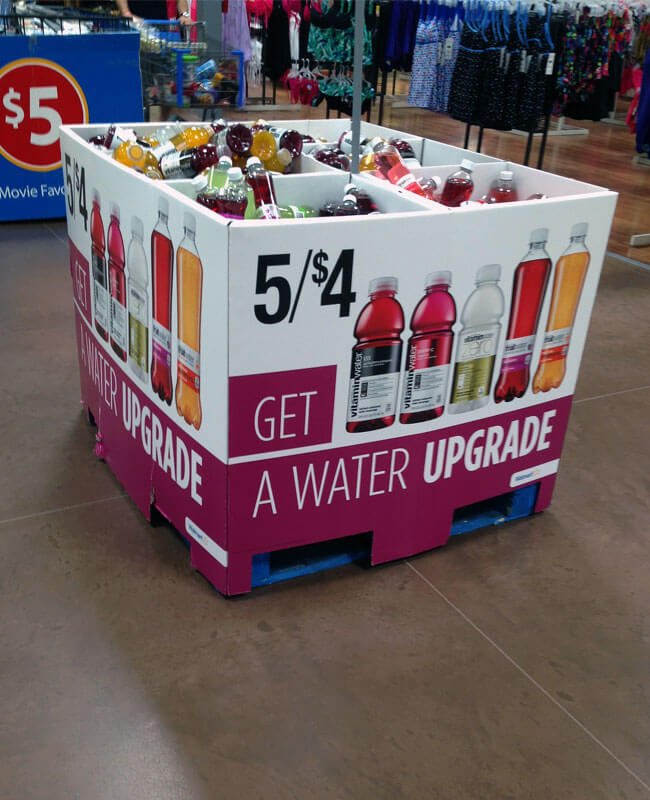 Functional beverage display in modern retail store Functional beverage retail growth