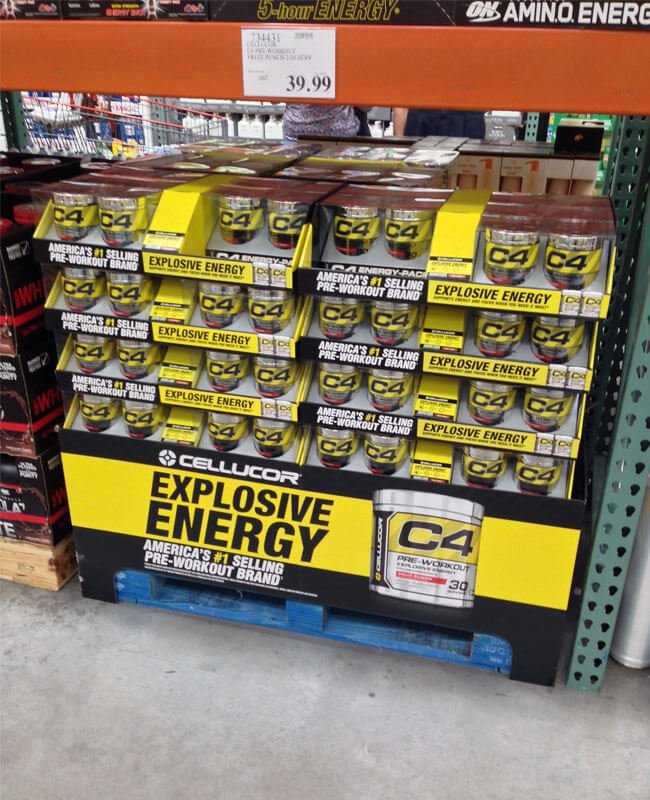 Cellucor C4 Energy Drinks Costco Pallet Display