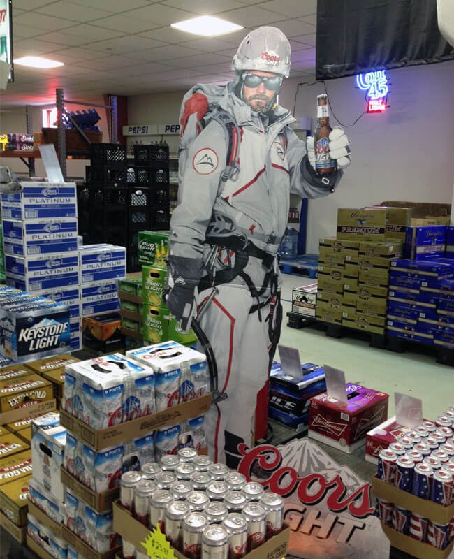 Coors Light Mountain Climber Beer Standee