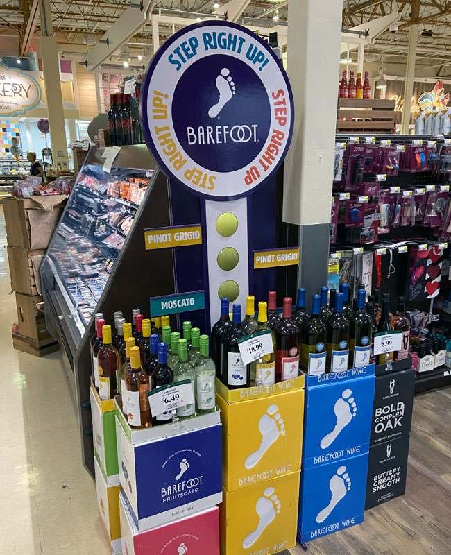 Successful Wine Brand Display A successful wine brand's in-store display