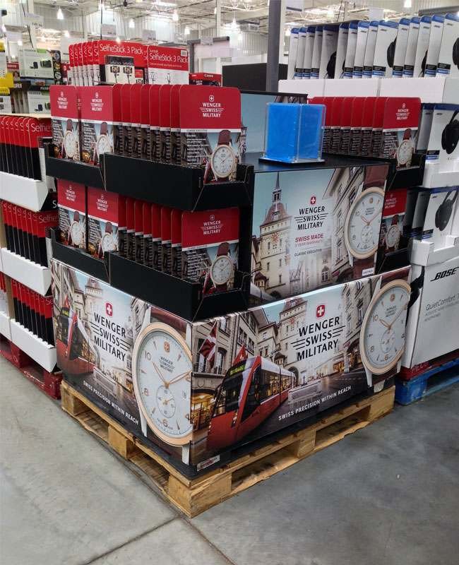 Wenger Swiss Watch Costco Club Store Pallet Display