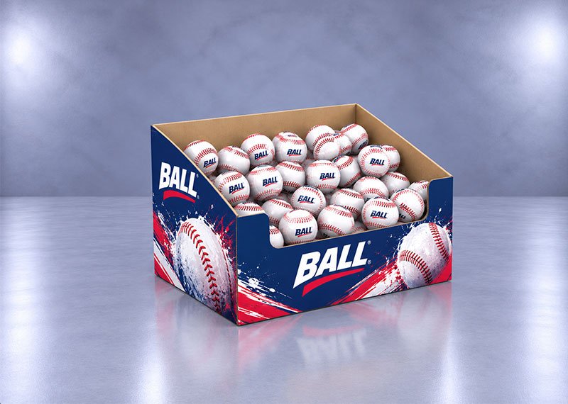 BALL Baseball Display Bin PDQ