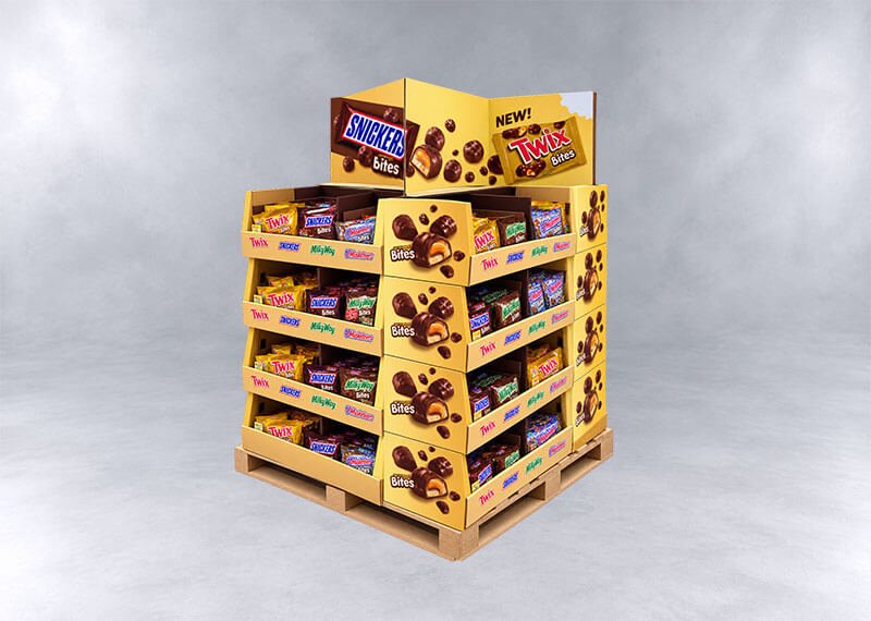 Chocolate Bites Candy Display Pallet