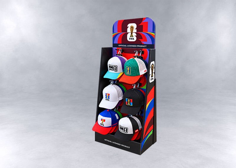 FIFA Hat Display Rack Mockup