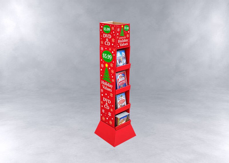 Festive Red DVD & CD Display Stand