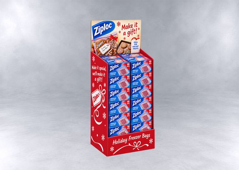 Festive Ziploc Holiday Freezer Bag Display