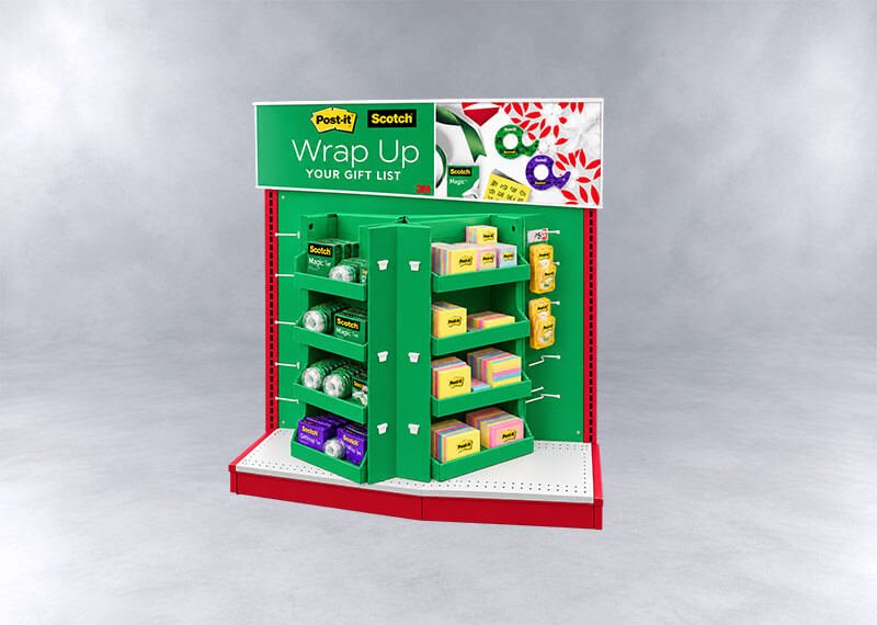 Green Post-it Holiday Display Stand