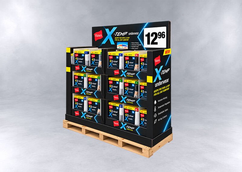 Hanes X-Temp Underwear Retail Display