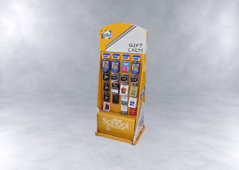 More School Gift Card Corrugate Floor Display-Photoroom