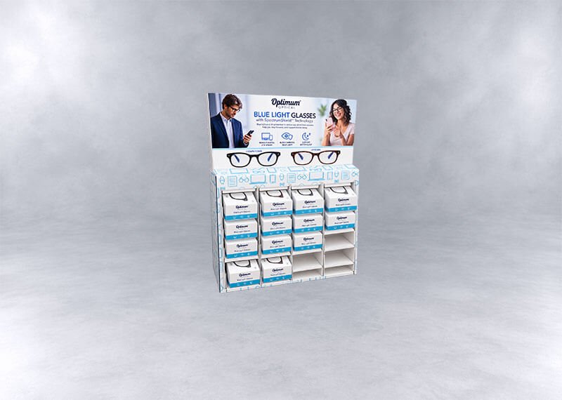 Optimum Optical Blue Light Glasses Display