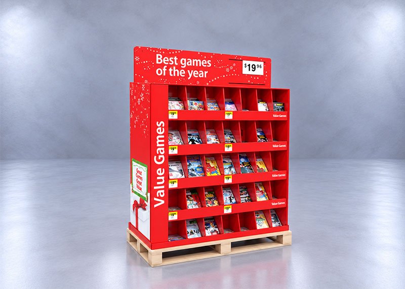 Red Value Games Half Pallet Display