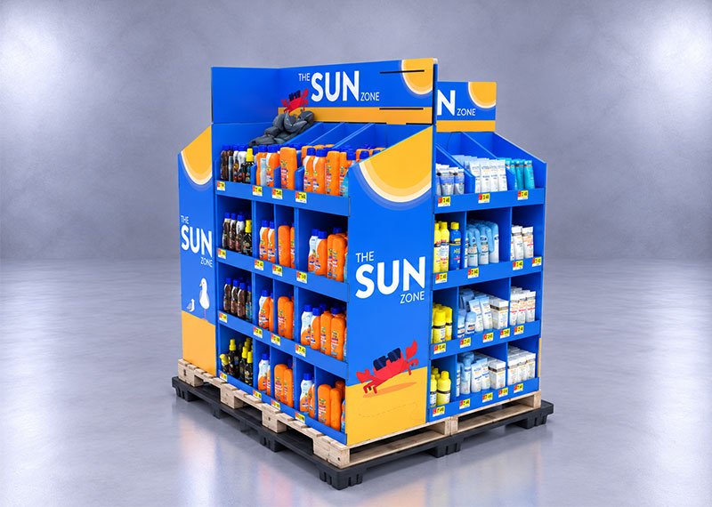 The Sun Zone Sunscreen Full Pallet Display