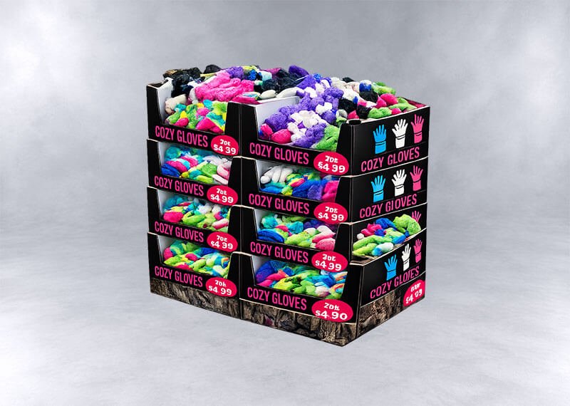 Vibrant Cozy Gloves Retail Display