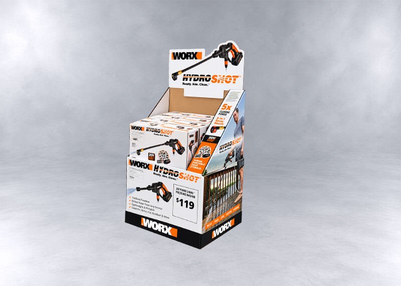WORX HydroShot Retail Display Standee