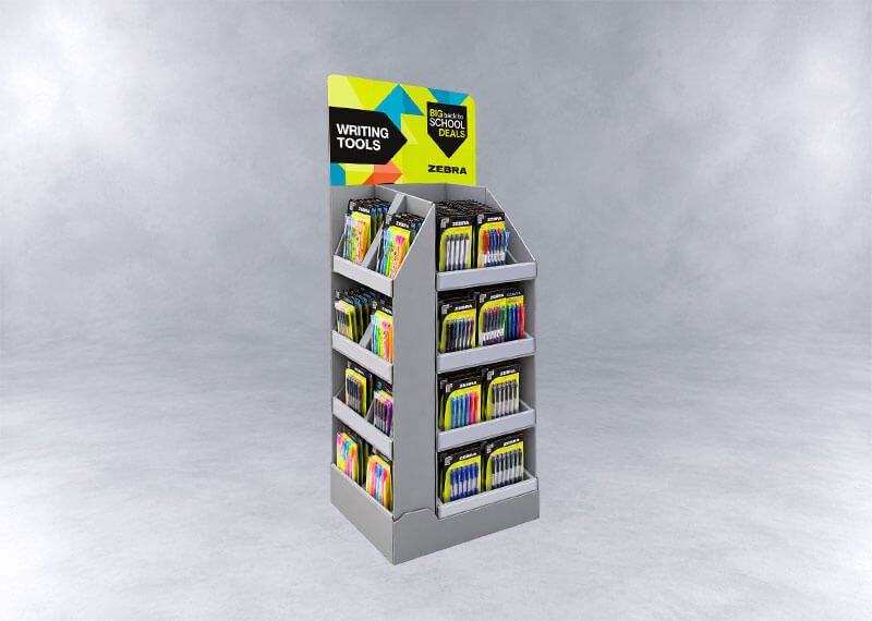 Zebra Writing Tools Display Tower